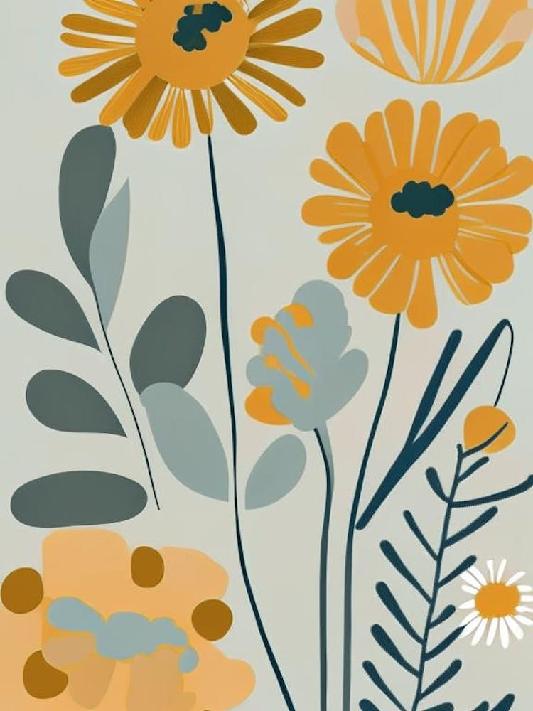 Marigold Wildflower Modern Muted Colours 1