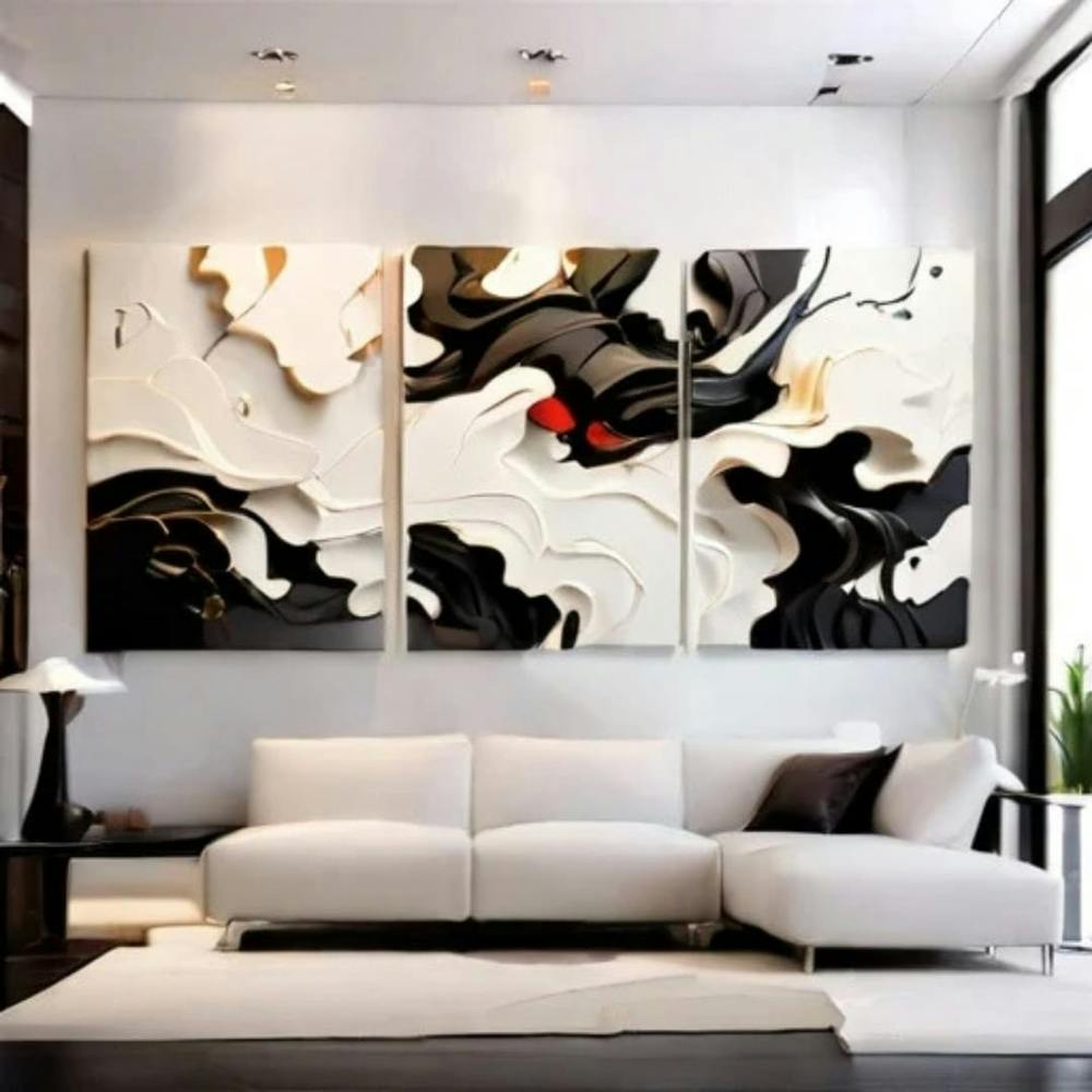 4K Art Combinaison Noir, Blanc et Rouge haute qualité