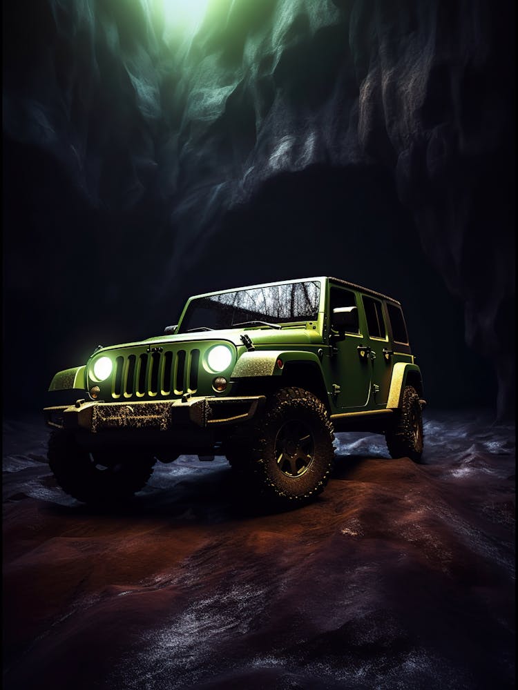 Jeep Wrangler In The Cave 1