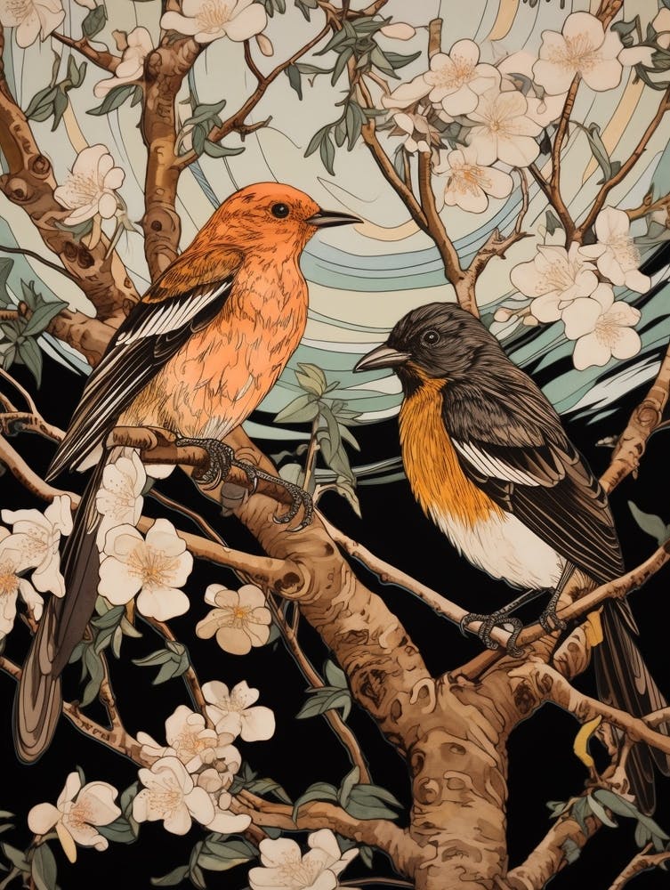 Two Birds Art Nouveau Poster 15