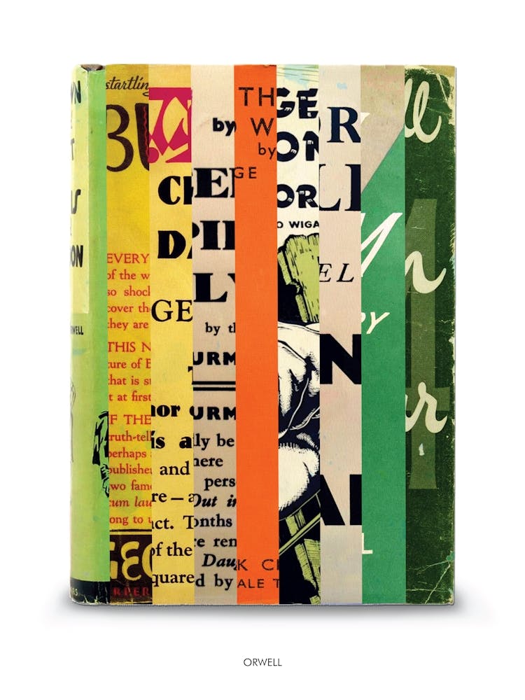 George Orwell - Book Lover Abstract Print -First Edition Covers