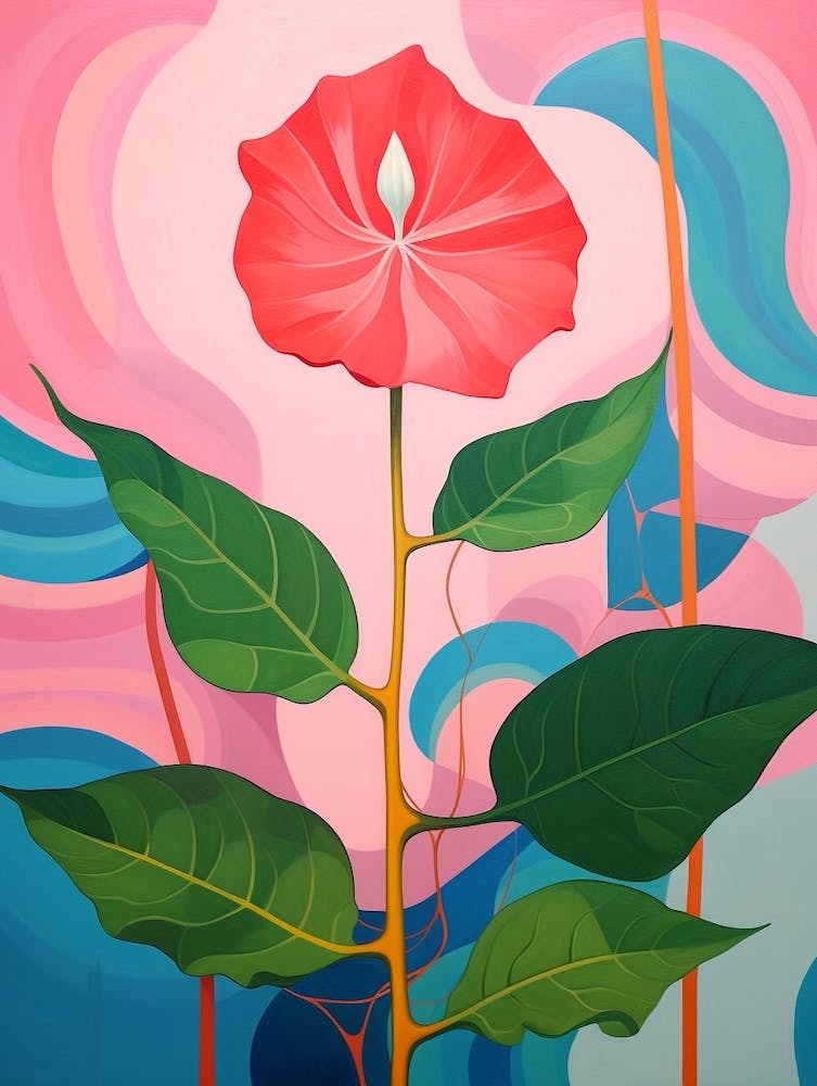 Bougainvillea 3 Hilma Af Klint Inspired Pastel Flower Painting