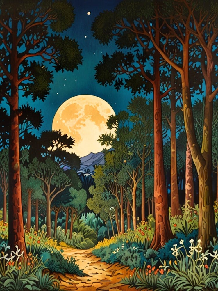 William Morris Moonlight In The Woods 59
