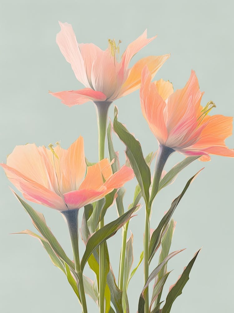 Bird Of Paradise Flowers Acrylic Pastel Colours 3