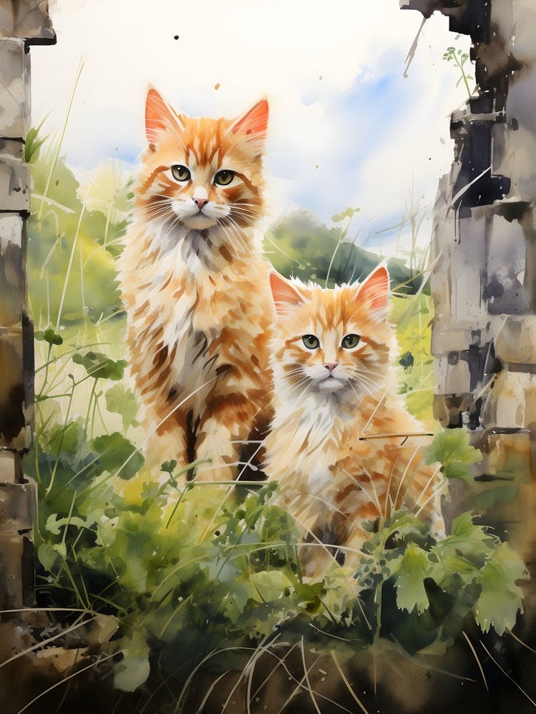 Irish Cats in Watercolor 3