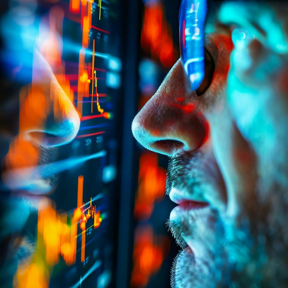 Man Looking At A Computer Screen 2