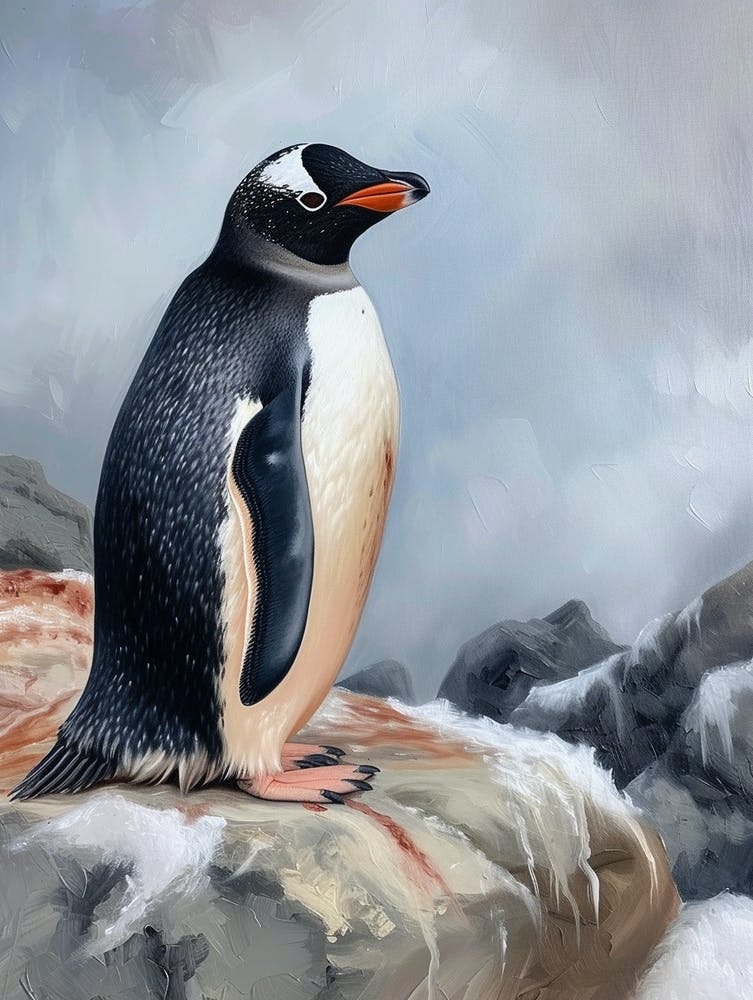 Adlie Penguin King George Island Oil Painitng 4