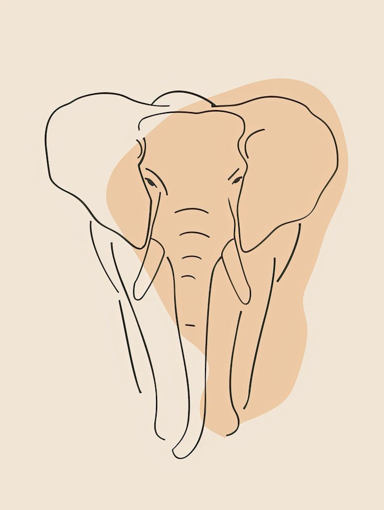 Elephant - Boho, Line Art 21