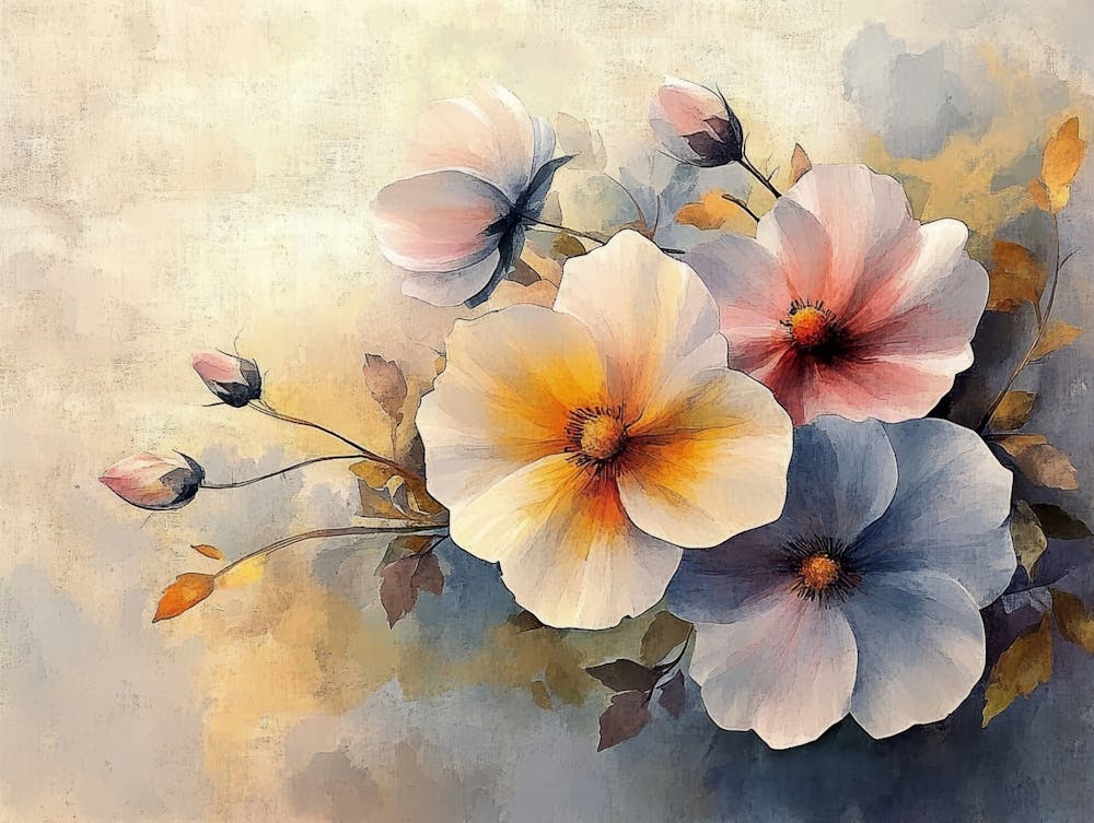 Flowers In a Watercolor Style