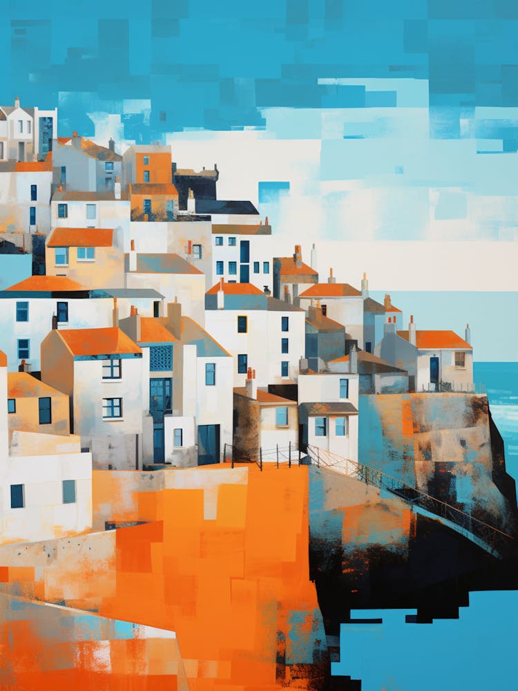 St Ives Bay Cornwall Abstract Orange Hues 1