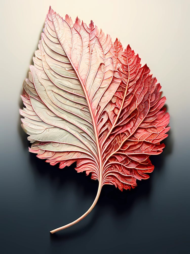 Leaf On A Black Surface