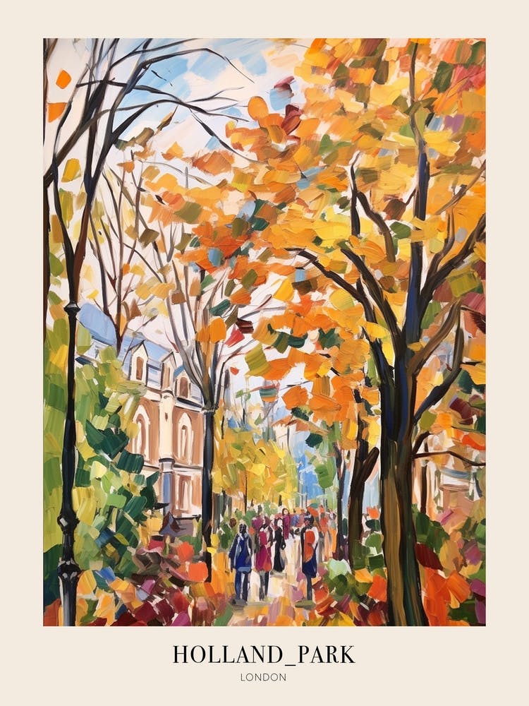 Autumn City Park Painting Holland Park London 1 Poster