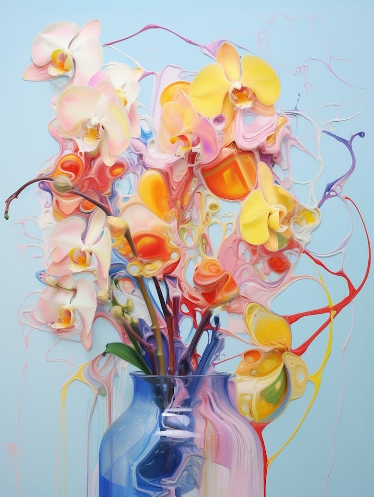 Abstrakte Blumenmalerei Orchidee 1