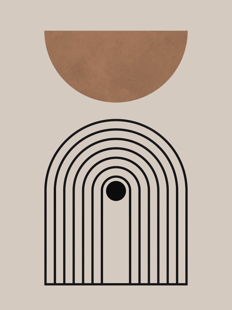 Watercolor of lines and circles 1