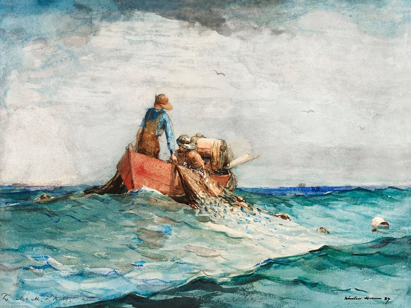 Hauling In The Nets (1887), Winslow Homer