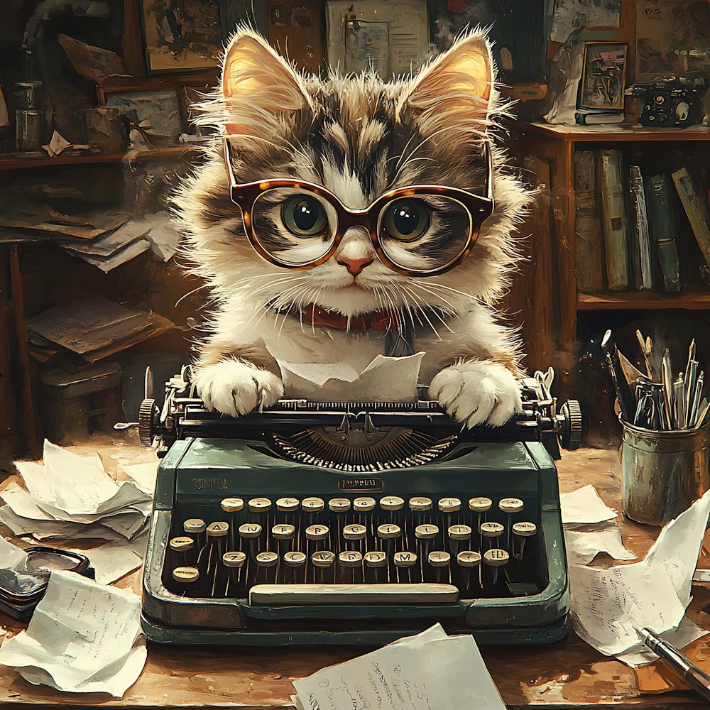 Lustiger Katzen-Schreiber Vintage 13
