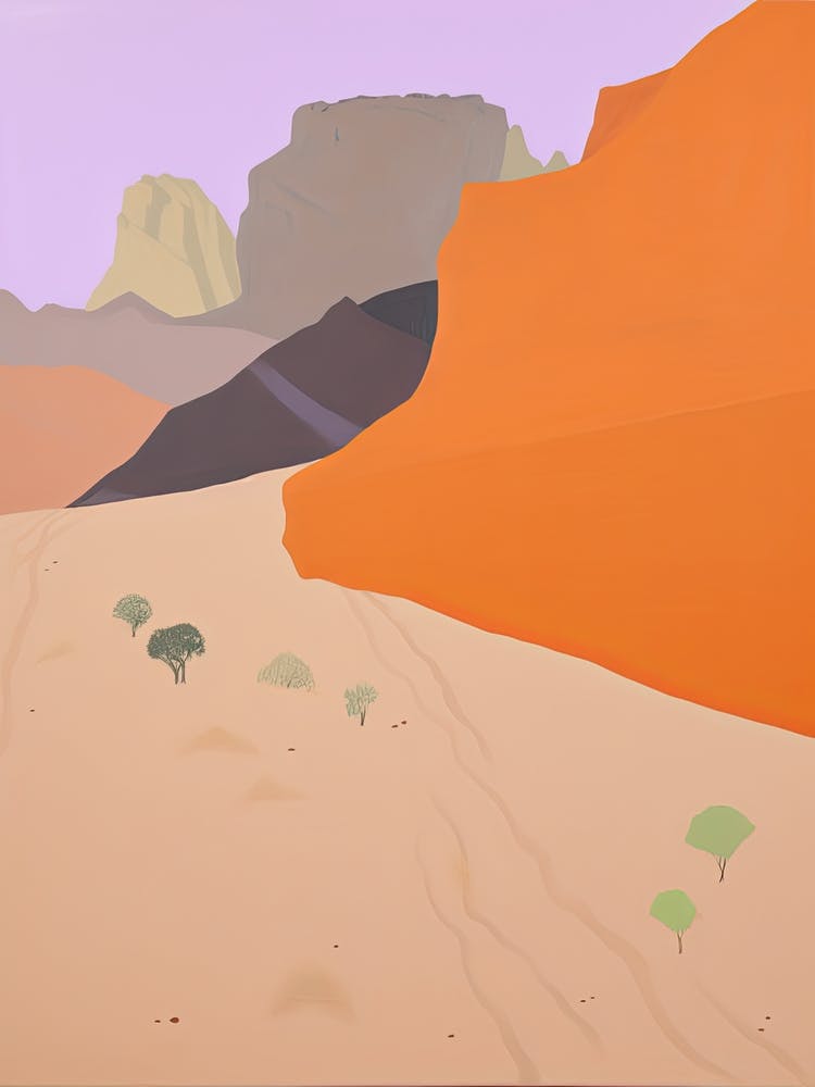 Thar Desert   Asia (India And Pakistan), Contemporary Abstract Illustration 4