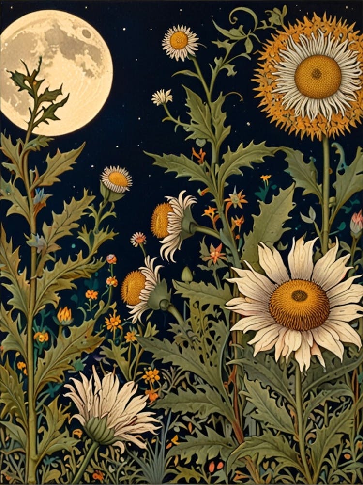 William Morris Moon And Daisies
