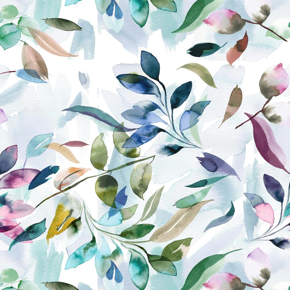 Watercolour Leaves Colourful Square