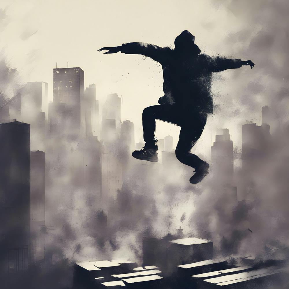 Skateboarder In The City