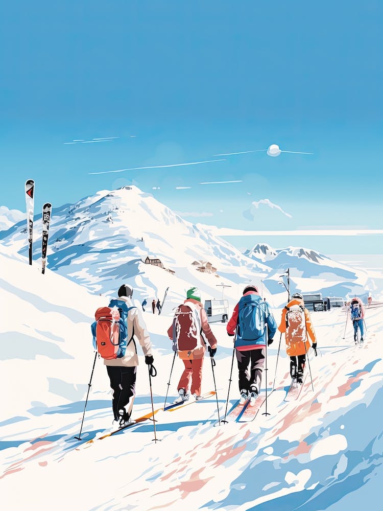 Verbier   Switzerland, Ski Resort Illustration 3