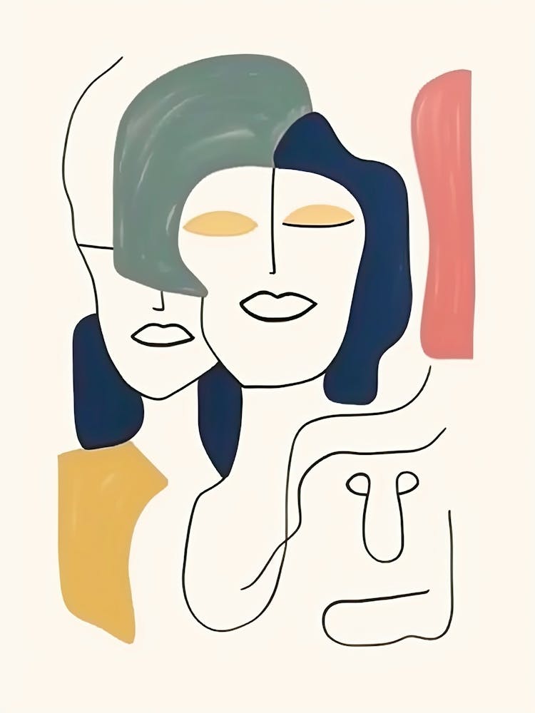 Face Line Art Abstract 1