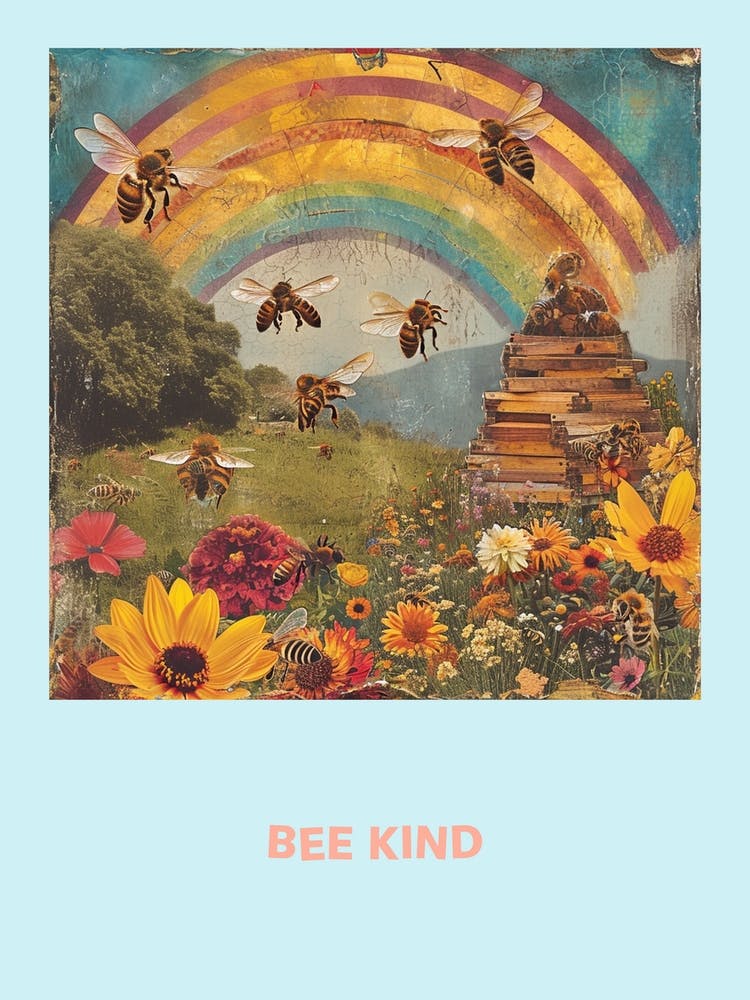 Bee Kind Collage Poster 4