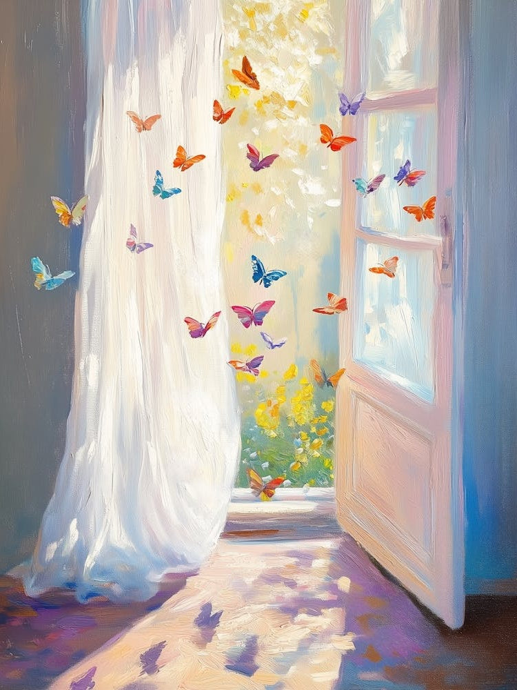 Pastel Schmetterlinge Malerei, Sommer Artprint, bunte fliegende Schmetterlinge