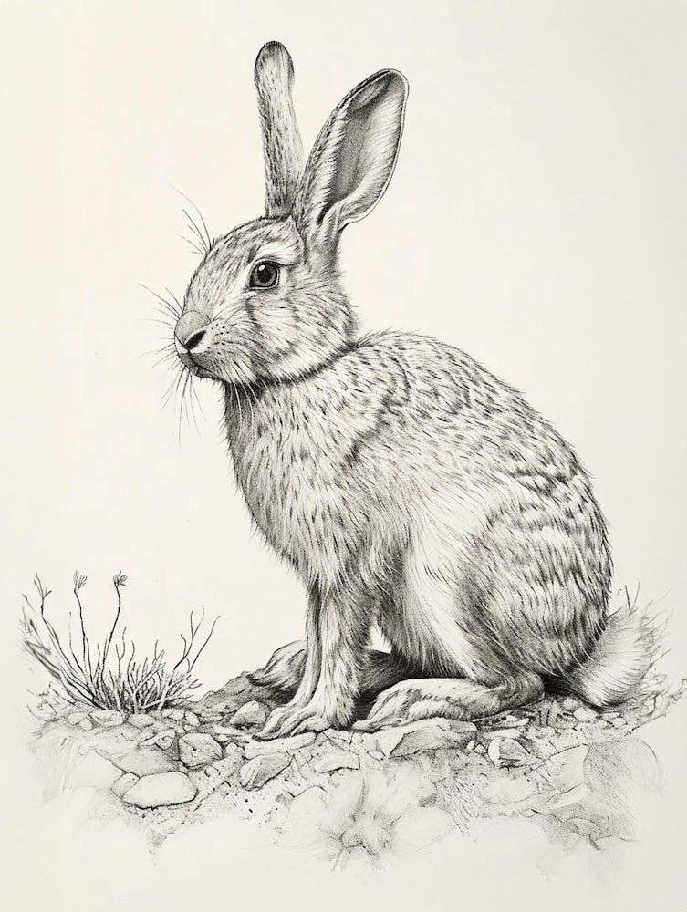 American Sable Rabbit Drawing 4