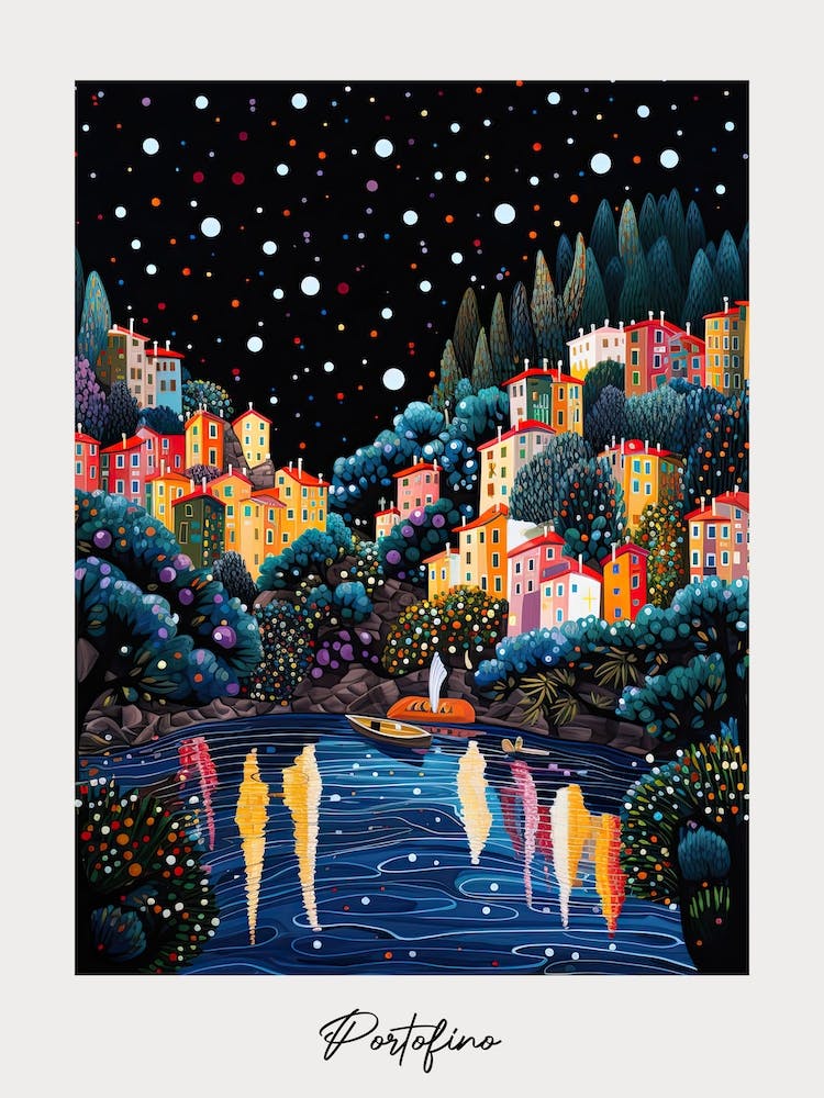 Poster Of Portofino, Italy, Illustration In The Style Of Pop Art 1