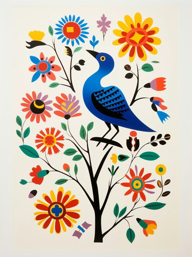 Scandinavian Bird Illustration Mockingbird 3