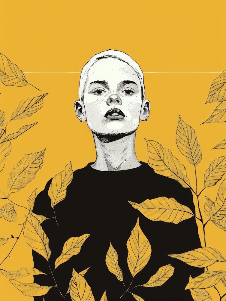 Portrait Of A Girl With Leaves