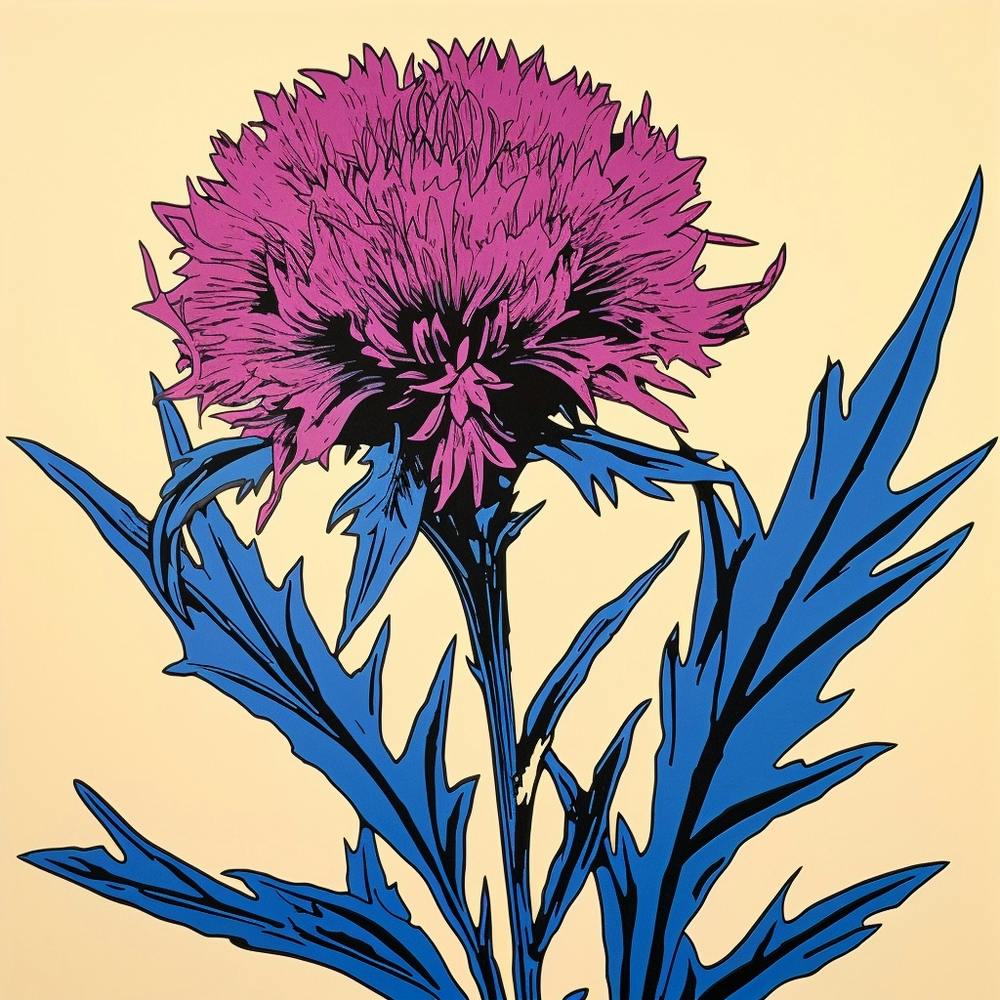 Cornflower 2 Pop Art Illustration Square