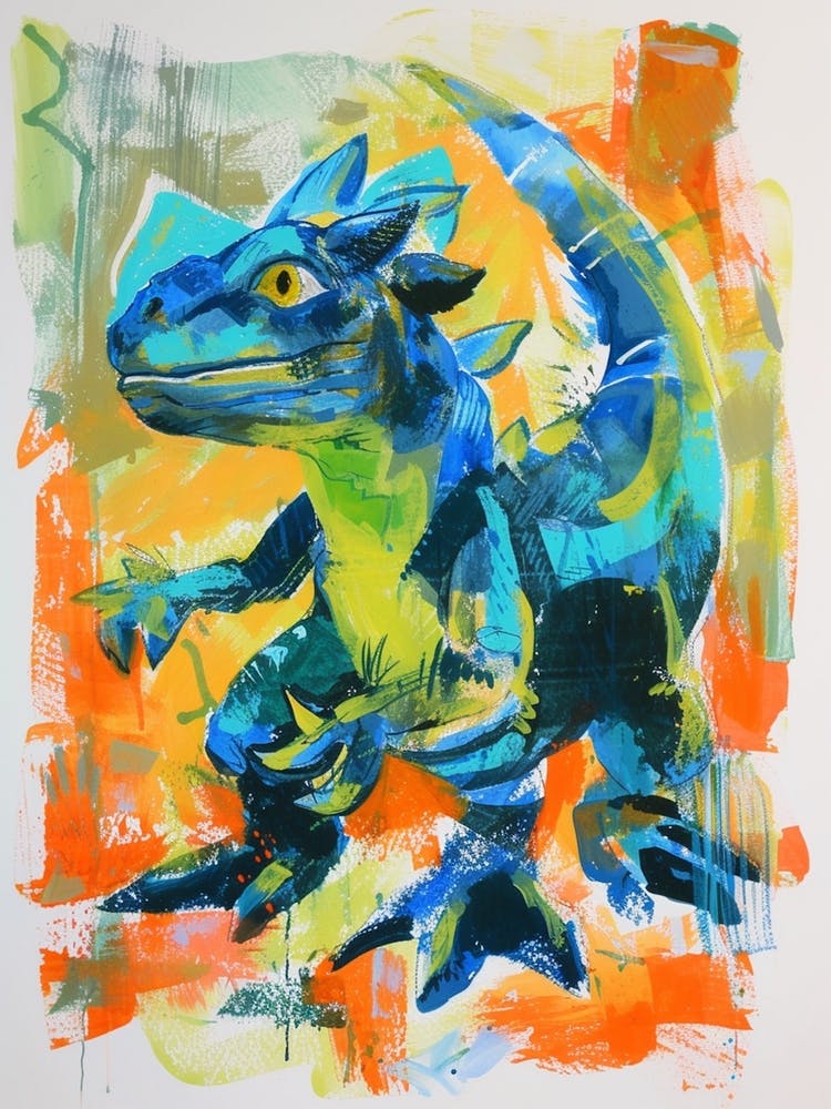 Abstract Dinosaur Brushstrokes