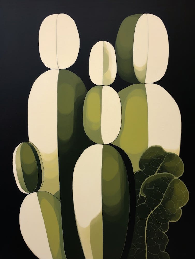 Modern Abstract Cactus Painting Carnegiea Gigantea Cactus 1