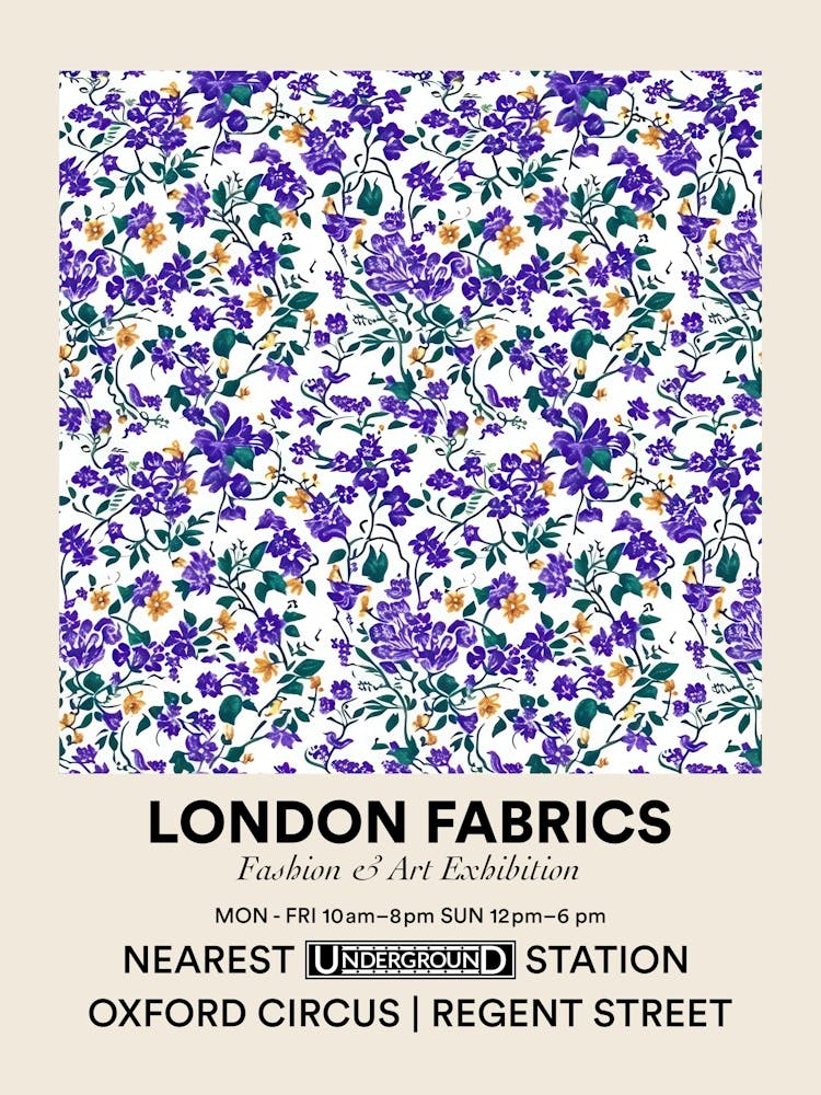 Poster Lavender Loom London Fabrics Floral Pattern 5