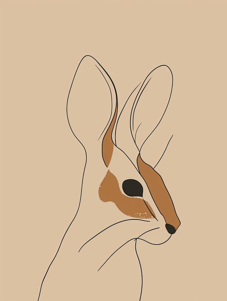 Kangaroo - Boho, Line Art 2
