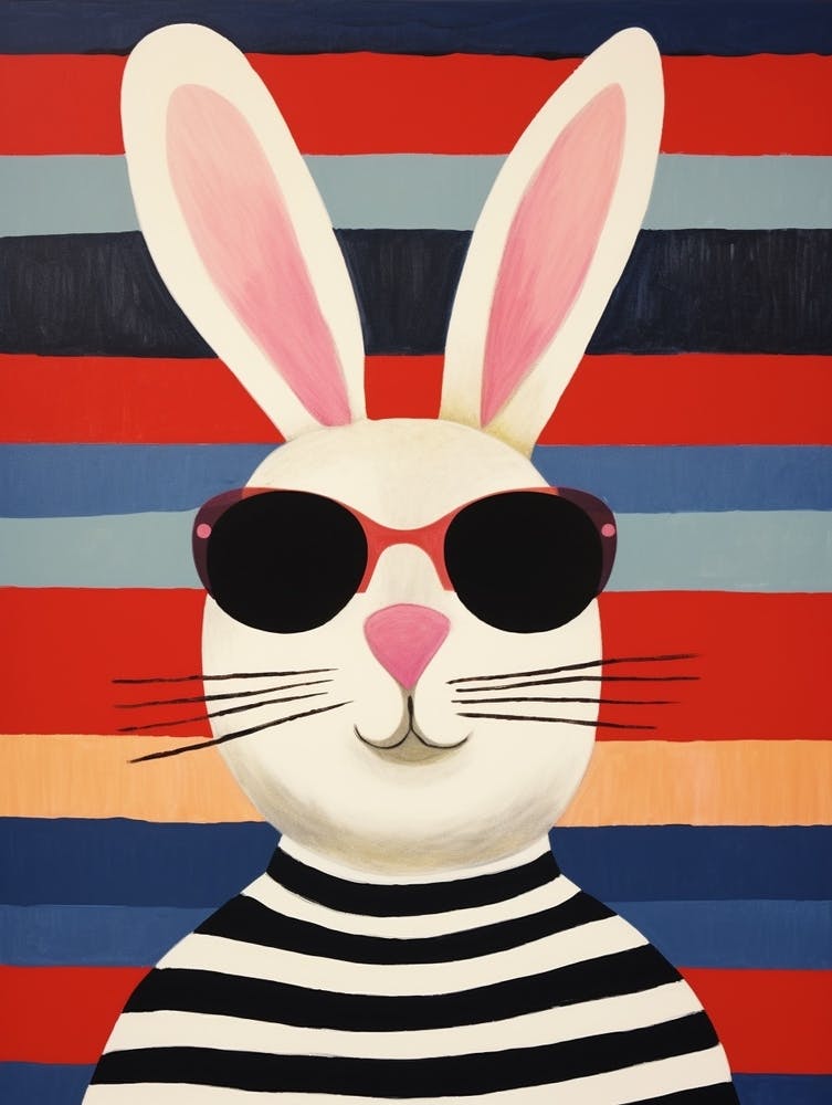 Petit Lapin 3 Portant des Lunettes de Soleil