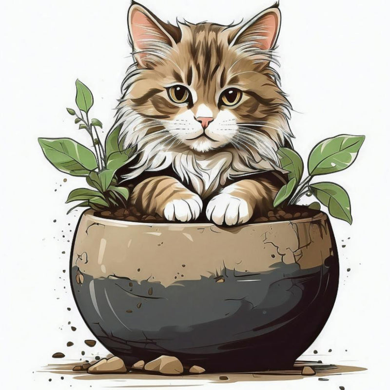 Cat In A Pot