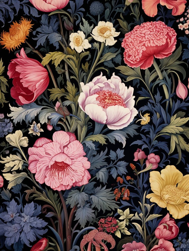 Flowers On A Black Background 3