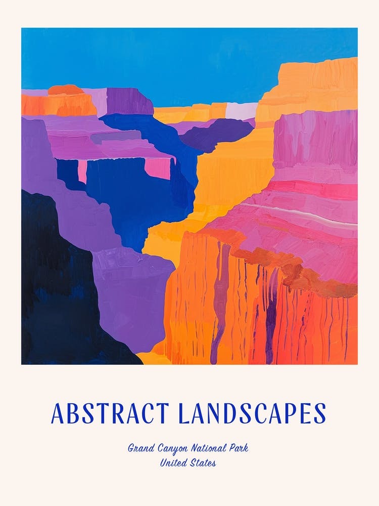 Colourful Abstract Grand Canyon National Park Usa 4 Poster Blue