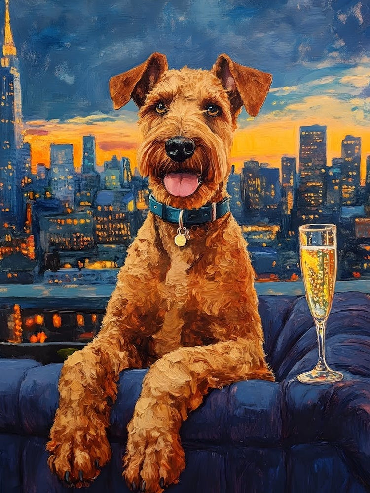 Classy Airedale At The Bar 15
