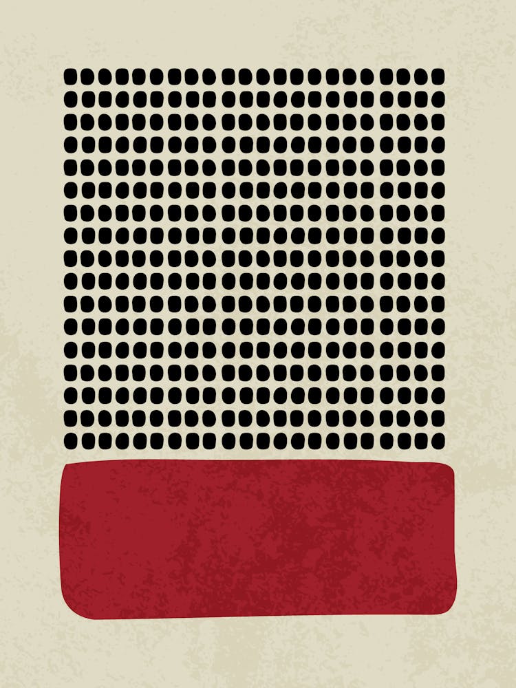 Abstract Geometric Pattern with Red Block