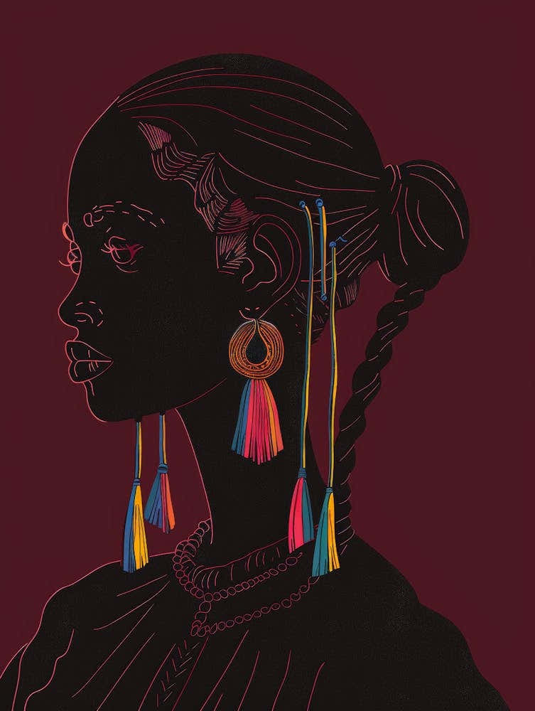 African Woman With Colorful Earrings