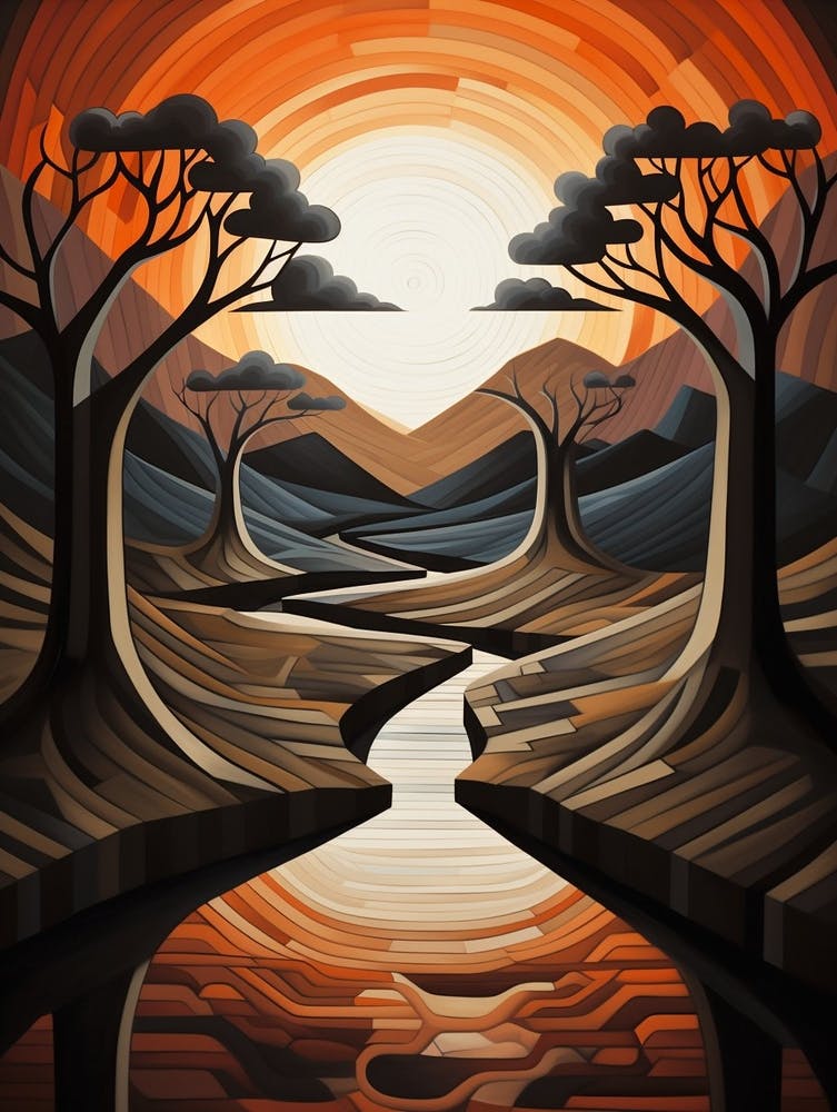 Landscape Geometric Abstract Illustration 4