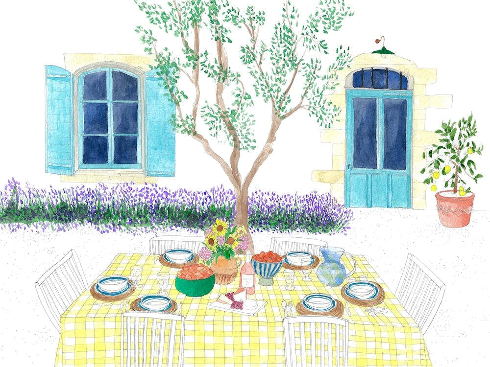 Lunch In The French Provence Blue & Yellow