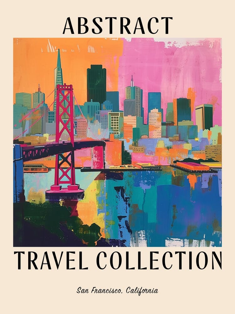 Abstract Travel Collection Poster San Francisco Usa 4