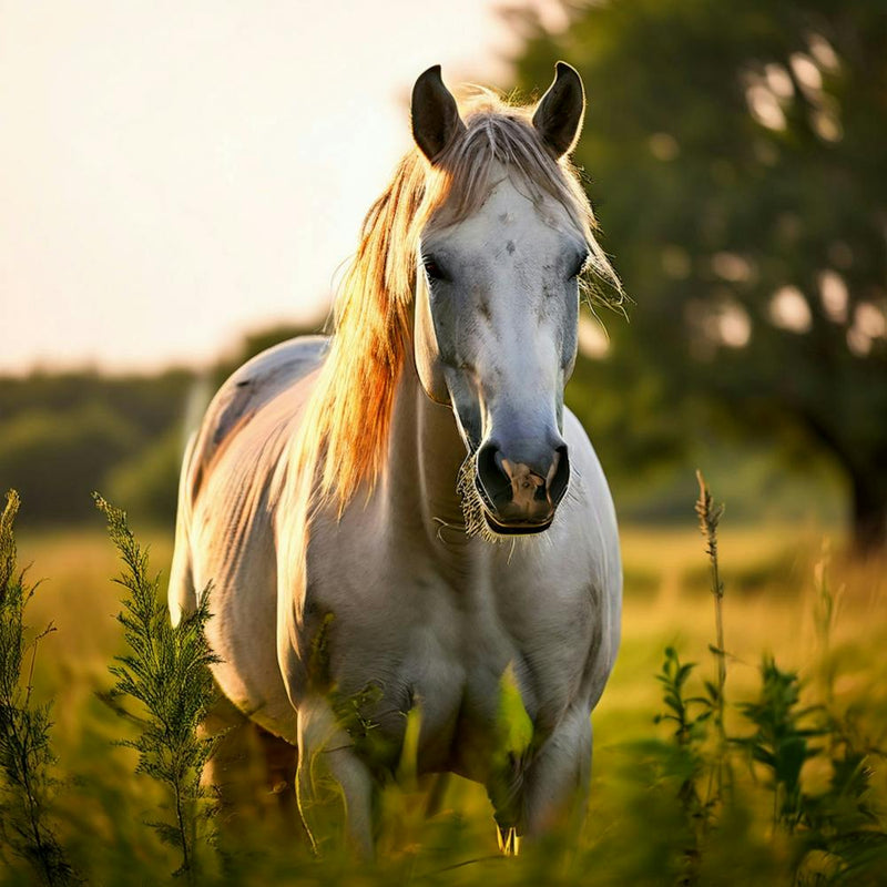 Grass Mane Head Graze Equestrian Pasture Elegant Sun Beauty Horse Standing Rural Green (5)