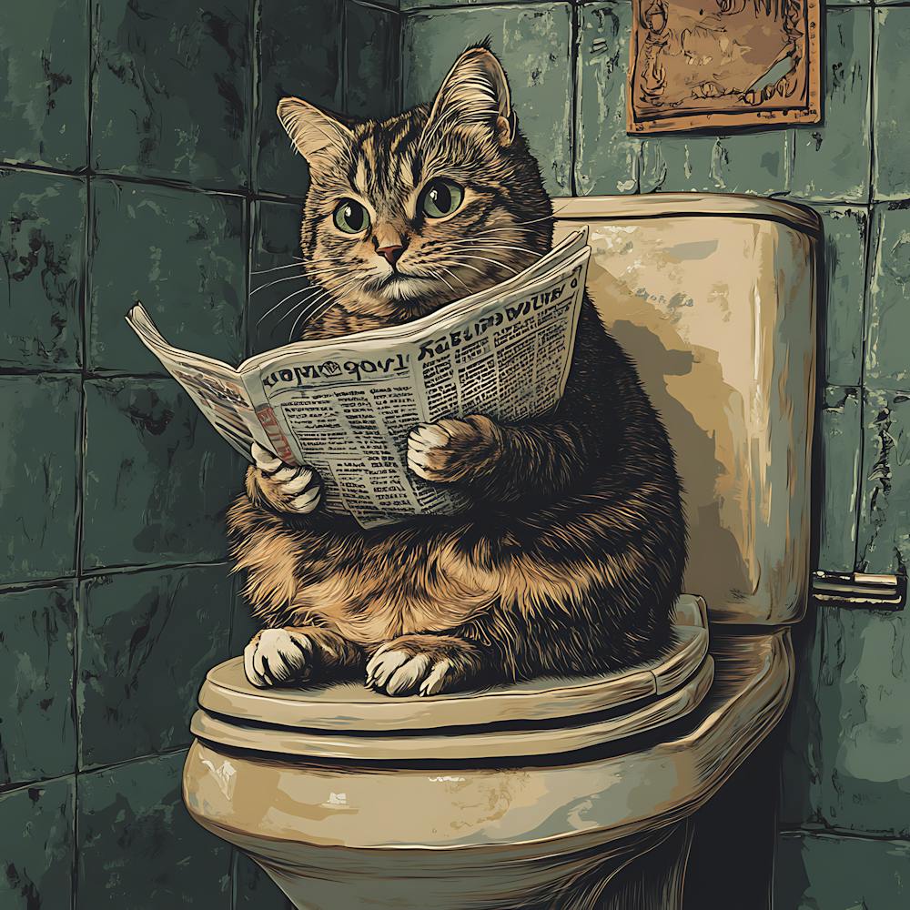 Cat Reading Newspaper 3