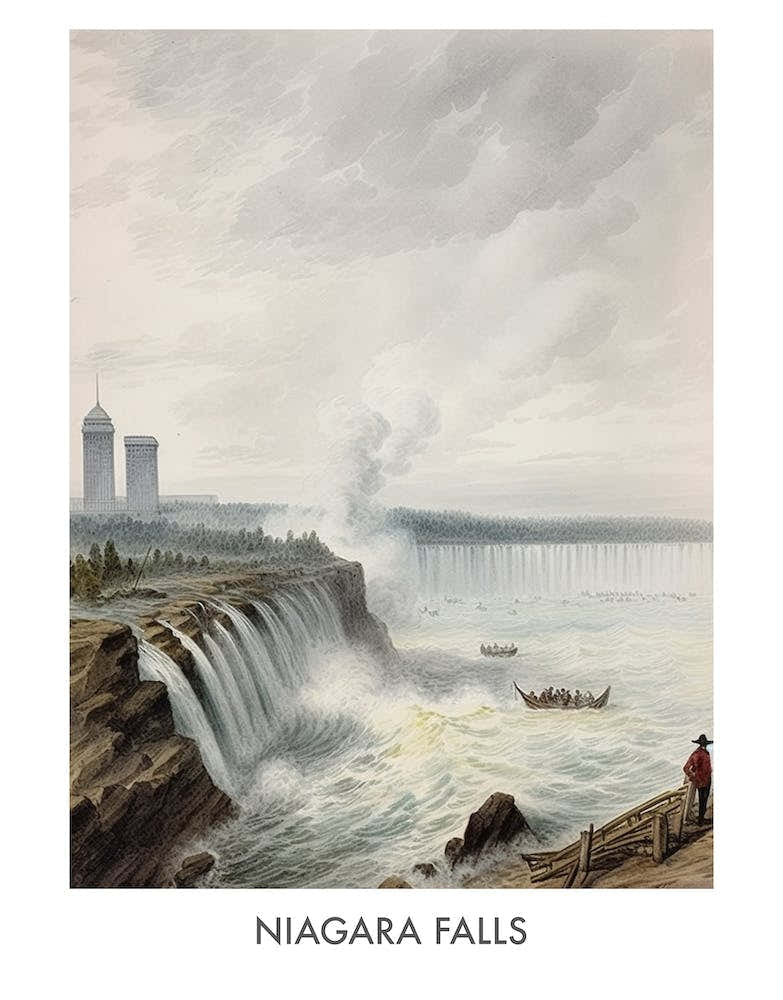 Niagara Falls Watercolor 3travel Poster